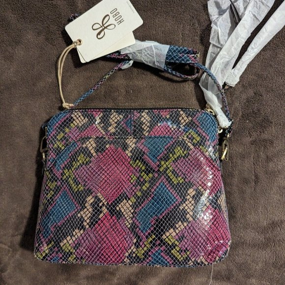 New With Tags Women's HOBO Shoulder Bag Mosaic Snake Color With Dust Cover - Picture 4 of 8